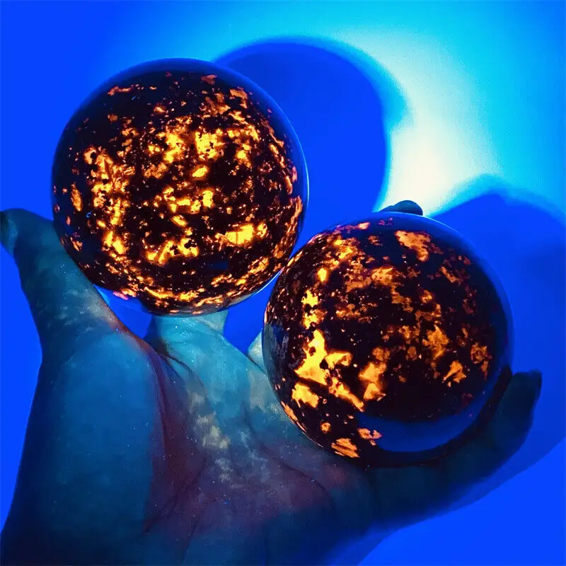 Natural UV yooprelite reactive Crystal Quartz Energy Ball Reiki Healing Room Decoration Gift 4