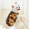 M-7XL Autumn Winter Plush Cute Bear Pattern Large Dog Sweater Warm Wool Hoodie Coat Large Pet Vest Sweater Pet Puppy Clothes