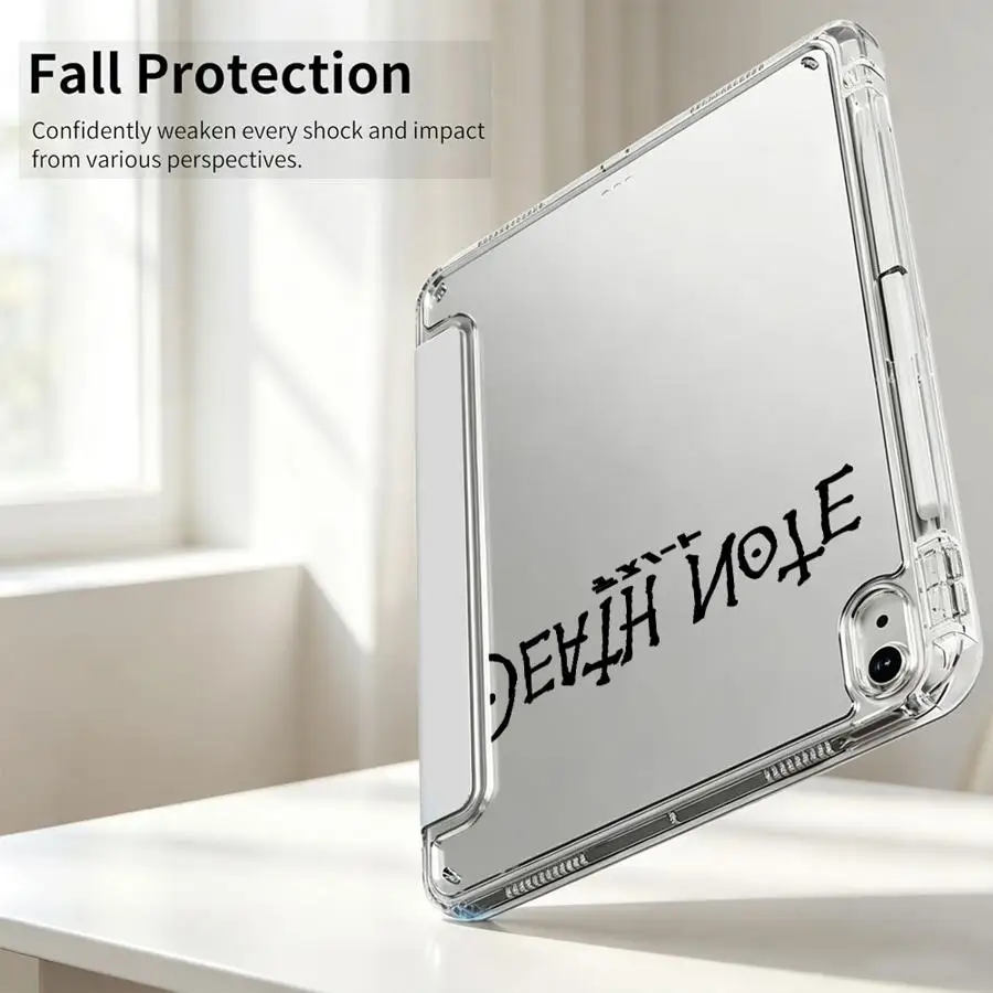 Black Letter Print Tablet Case with Pen Slot Cover