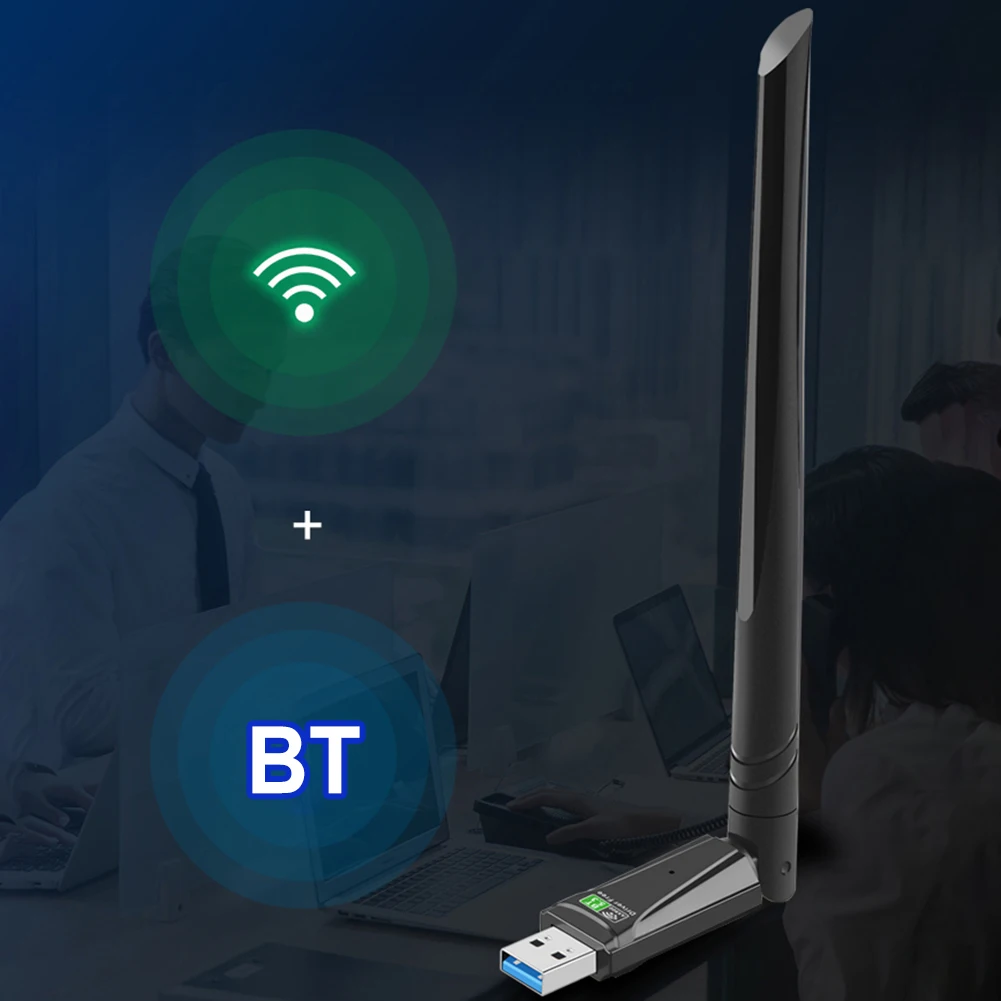 AX919 900mbps USB 블루투스 5.3 와이파이 어댑터, PC BT 와이파이 6 2.4G 5G 5dbi 동글 USB 무선 와이파이 리시버, 2 인 1