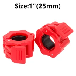 Locking 25mm Standard Barbell Collars for Weight Lifting and Fitness (1inch(25mm) Red)