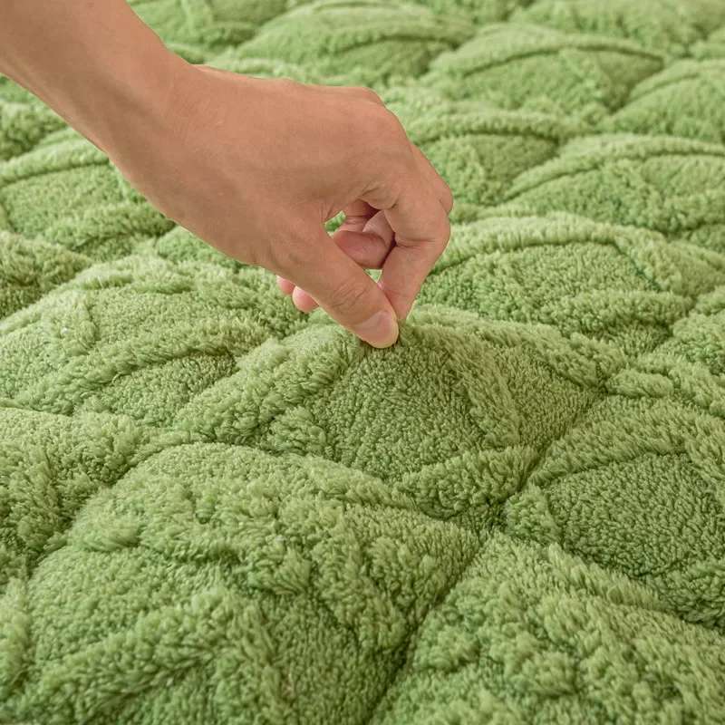new flannel mattress thickened milk fleece quilt mattress winter household bed blanket
