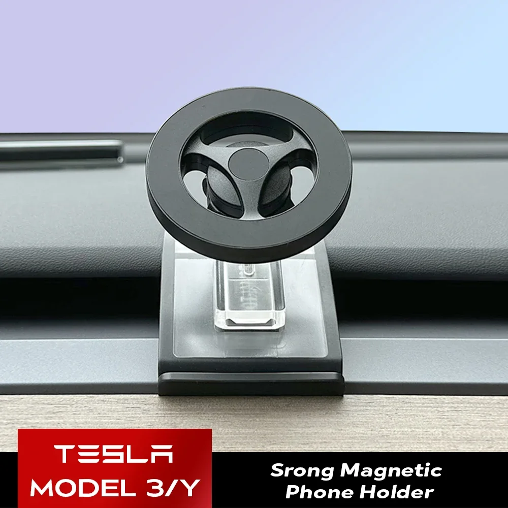 

For Tesla Model S X 3 Y Magnetic Car Phone Holder Adjustable Bracket Cellphone Support Mount Dashboard Air Conditioner Outlet