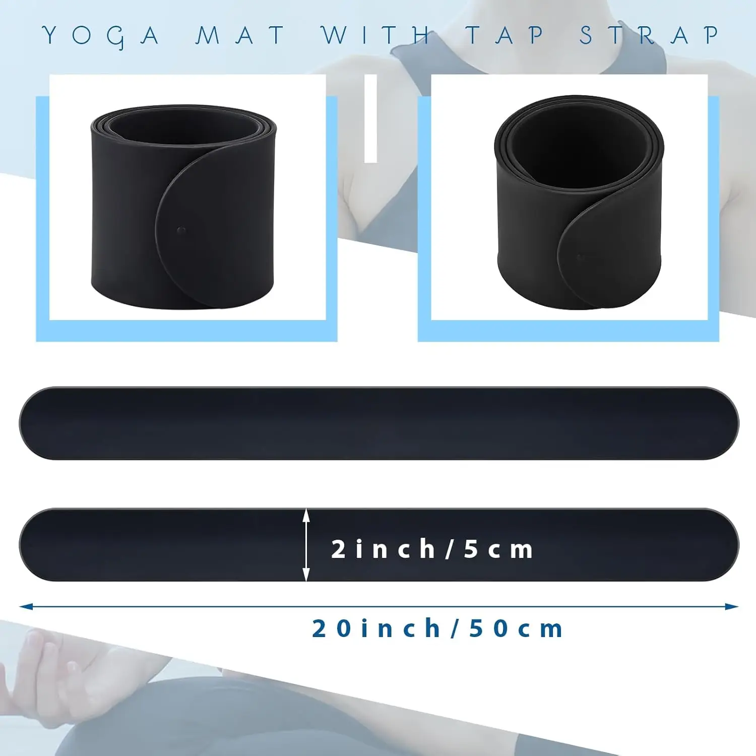 1/2Pcs Yoga Mat Strap Slap Band Yoga Strap Tightly Rolled and Secure Heavy-Duty Clasp Fits Most Size Mats 6