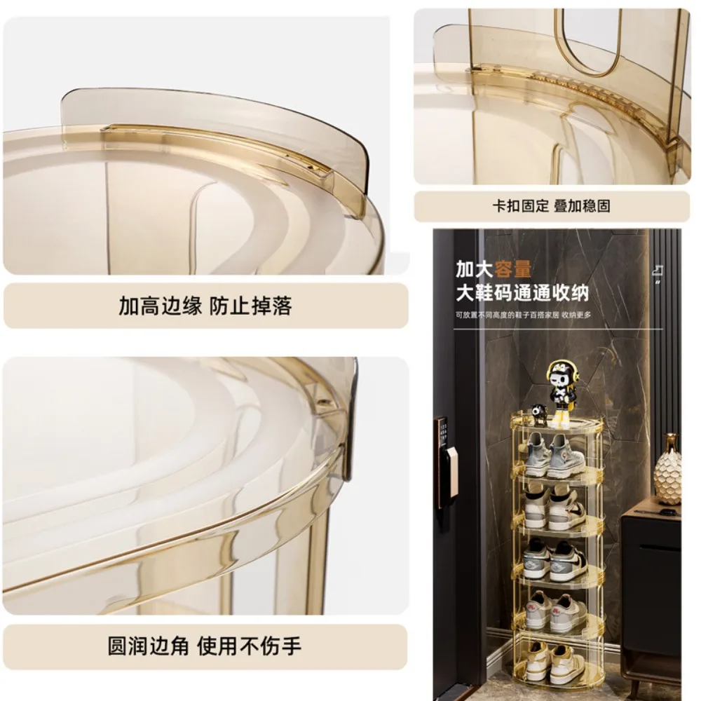 PET Thick Plastic Shoe Rack Multi Layer Space Saving Household Simple Shoe Sorting Rack Fashionable Stackable Storage
