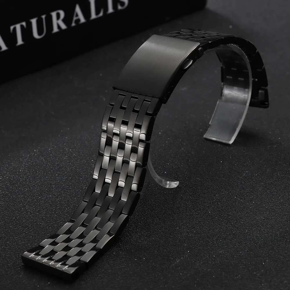 Premium Stainless Steel Watch Strap with Metal Folding Buckle - Versatile Sizing and Stylish Design