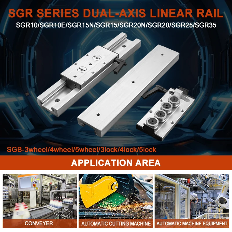 Built-In Dual-Axis Linear Rail Guide and Lock sliders SGB10