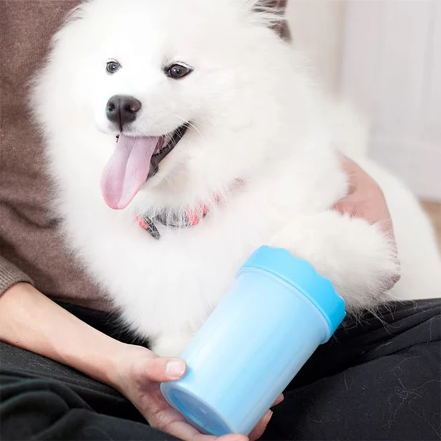 1Pc Pet Plastic Foot Wash Cup S L XL Large size silicone brush Dog cat clean foot mud removable cleaning Foot 2