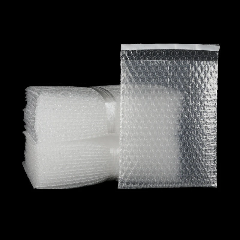 

100pcs Self-sealing Plastic Shockproof Bag Clear Bubble Foam Packing Bags Double Film Cushioning Bag Envelope Packing