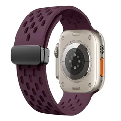 Premium Magnetic Silicone Watch Band - Ultra Comfortable Strap for Smartwatches (13 Dark Purple)