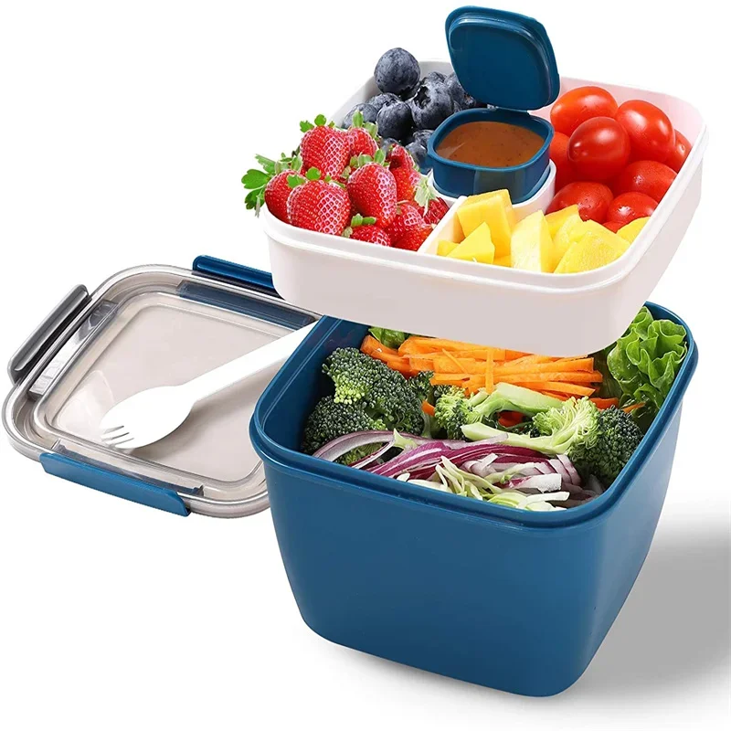 1 Set Durable Lunch Box Portable Salad Container with Spoon Fork Storage  Good Sealing Lunch Box - AliExpress