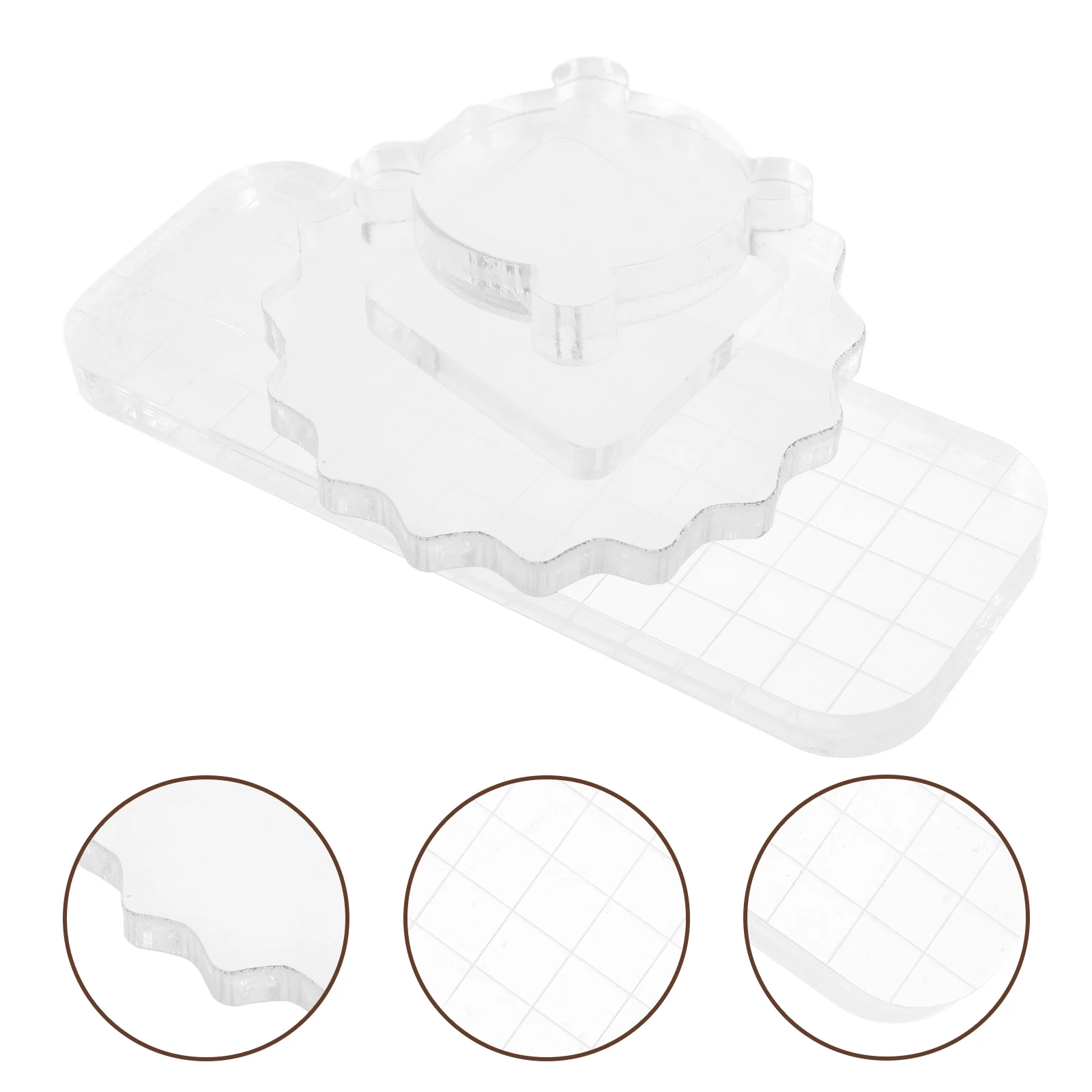 

4 Pcs Stamp Handle Clear Stamps for Card Making Acrylic Block Stamping Accessories