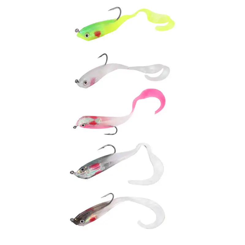 

5PCS Isca Artificial Soft Shrimp Lure Worm For Fishing Bait 1.3g/5cm Hook Crankbait Lures Silicone Shone Prawn Bait Pesca