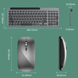 Rechargeable Wireless Bluetooth Keyboard and Mouse Set with Card Slot Compatibility (Keyboard mouse set)