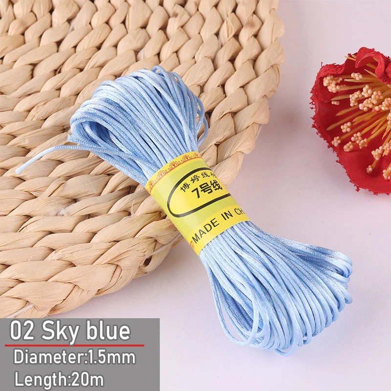 Bulk Nylon Satin Cord for DIY Knotting and Jewelry Making - 1.5mm Thickness