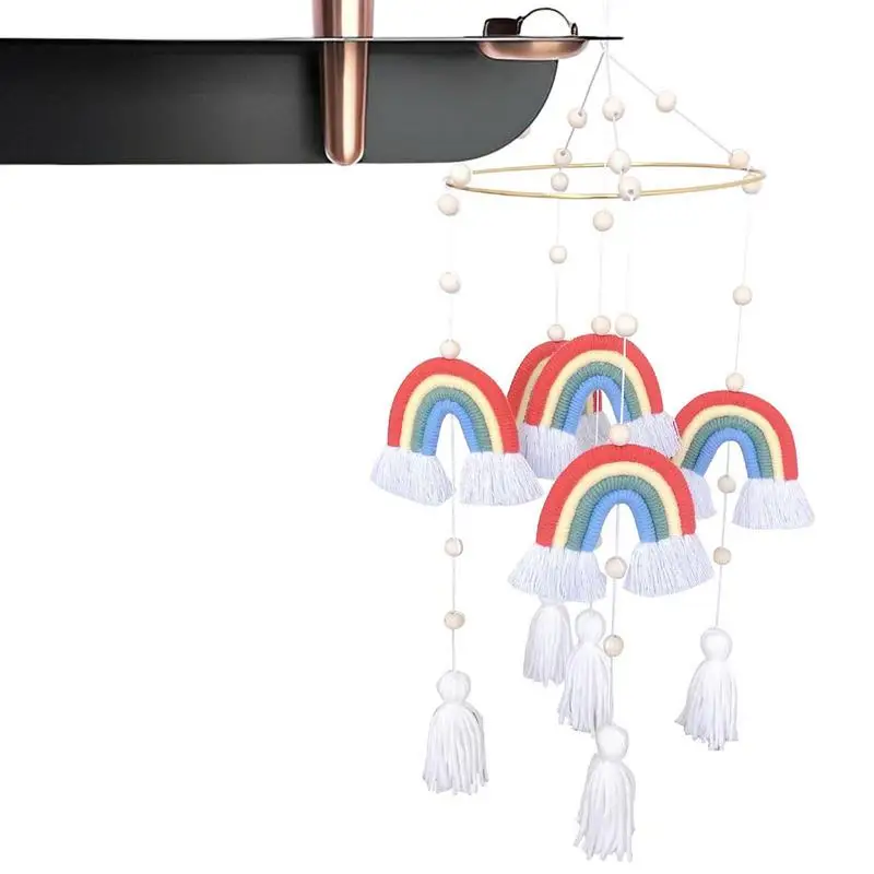 

Baby Rattles Crib Bed Bell Dream Catcher Wall Hanging Decor Rainbow Tassel Cute Nursery Bedroom Decoration Dreamcatcher