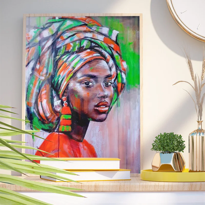 GATYZTORY immagini per numero donna africana kit disegno su tela pittura  con numeri quadri di grandi dimensioni regalo Home Deco - AliExpress