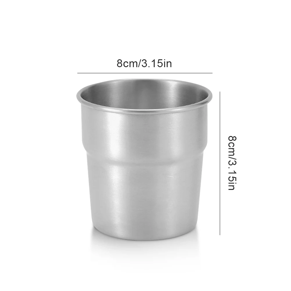3Pcs 300ml 야외 캠핑 컵 보관 가방 포함 맥주 와인 컵 야외 바베큐를위한 스테인레스 스틸 차 커피 우유 머그잔