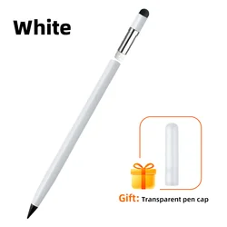 Enhanced Precision 3 - in - 1 Stylus Pen with Eraser (WHITE)
