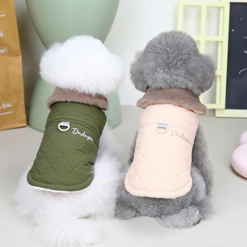 방수 모피 칼라 강아지 재킷, 따뜻한 양털 강아지 옷, 소형견, 애완 동물 조끼, 치와와, 요크키 코트, 퍼그 의상, 겨울 3