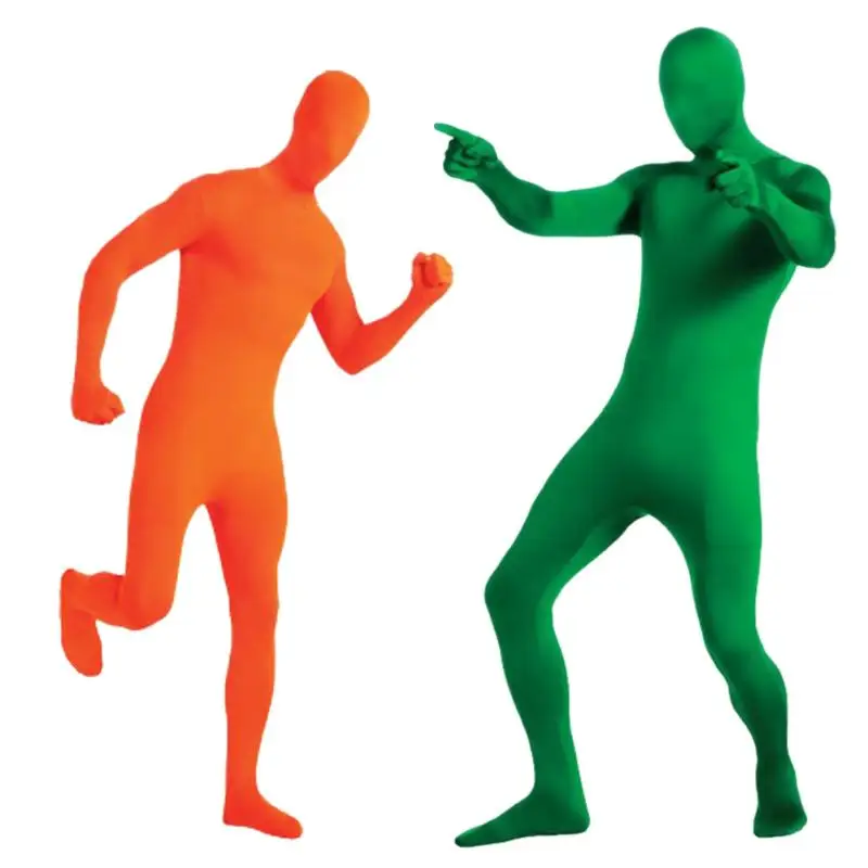 Spandex Stretch Full Jumpsuit for Men and Women Black Zentai Suit Halloween Carnival Skin Tight Suit Disappearing Man Cosplay