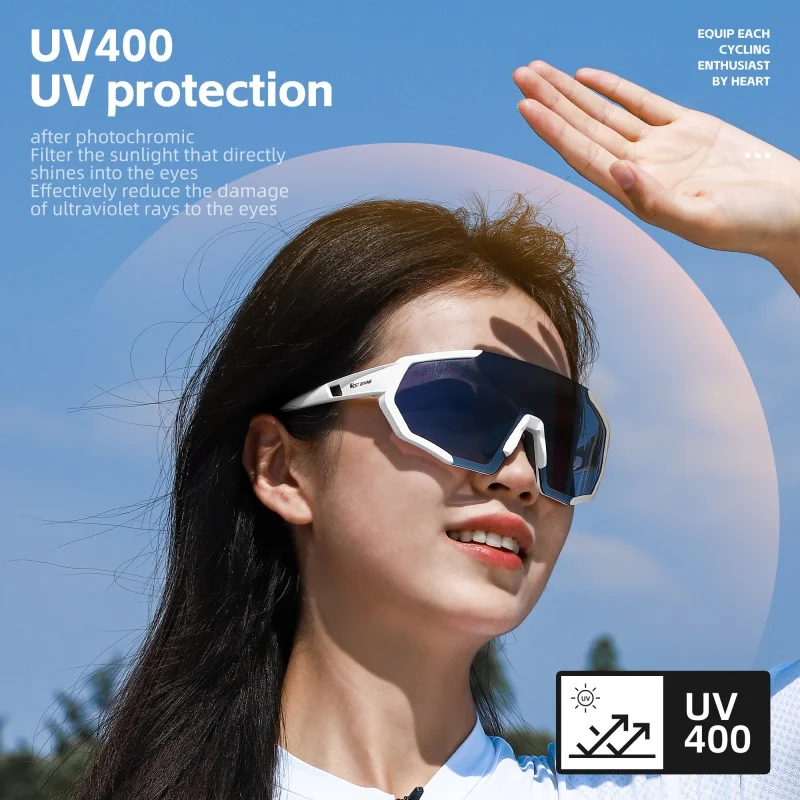 WEST BIKING Anti-fog Photochromic Glasses UV400 Protection Outdoor Sunglasses Unisex Cycling Glasses Windproof Goggles Eyewear