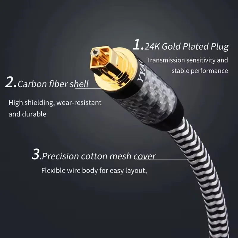 Cables Direct Online 3M Premium Toslink Optical Audio Cable High Fidelity Digital Fiber Optic Cord For Home Theater, Sound Bar, Gaming Consoles Durable Nylon Braided Design Gold-Plated Connectors - View #11