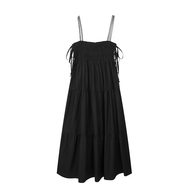 

2023 Summer New Sexy Backless Bowknot Decorated Sling Dress One-Line Neck Temperament Slim Long Dress
