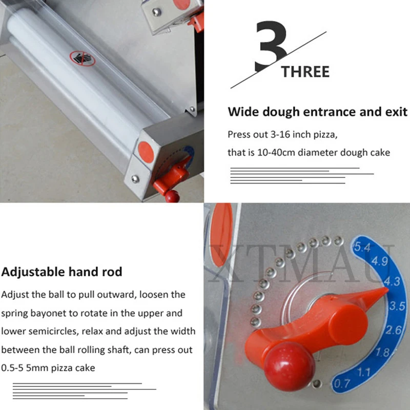 DR-5V/6V Electric Pizza Dough Roller Sheeter Machine Wall Hanging Suitable  for Noodle Pizza Equipment Commercial Home - AliExpress