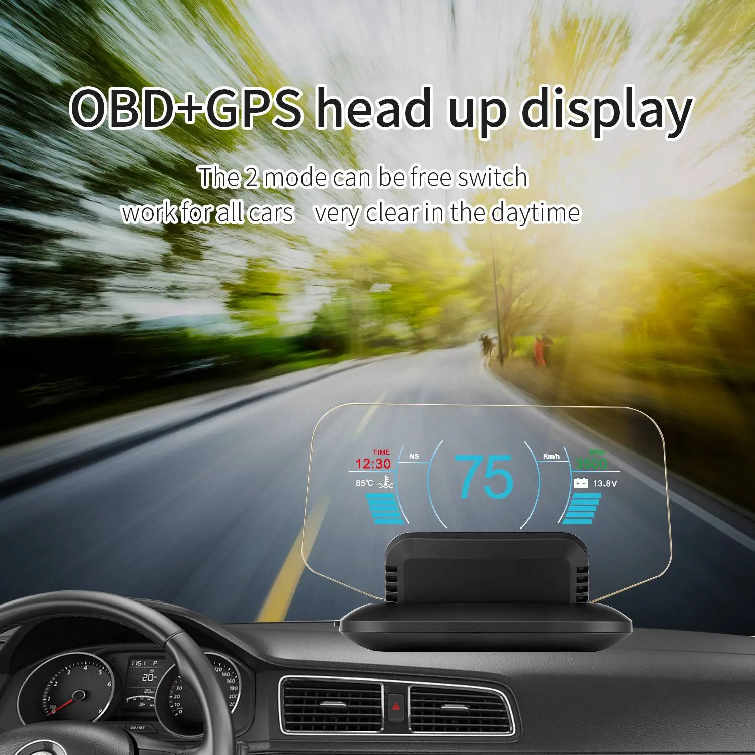HUD + OBD HD  ÷, GPS ׺̼,   ӵ ,  溸, ڵ ӵ 
