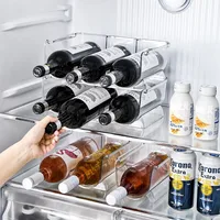 Red Wine Wine Display Rack Bottle Holder Refrigerator Organizer Transparent Universal Storage Box Water Bottle Organizer Durable 2