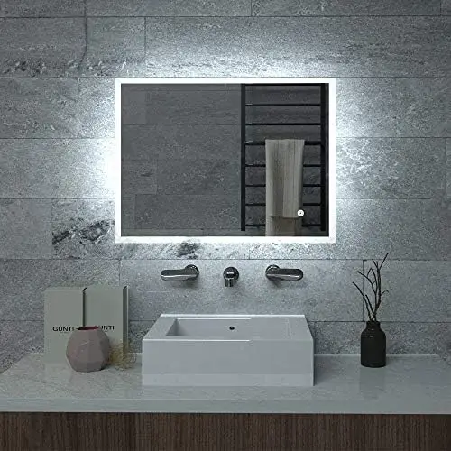 

x 28" Inch LED Bathroom -Mounted Backlit Vanity Mirror with Dimmable Adjustment Anti-Fog Waterproof Horizontal & Vertica Non rev