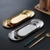 2PACK Stainless Steel Gold Silver Decorative Tray for Bathroom Vanity Jewelry Display, Kitchen Sink Tray for Soap Dispensers 1