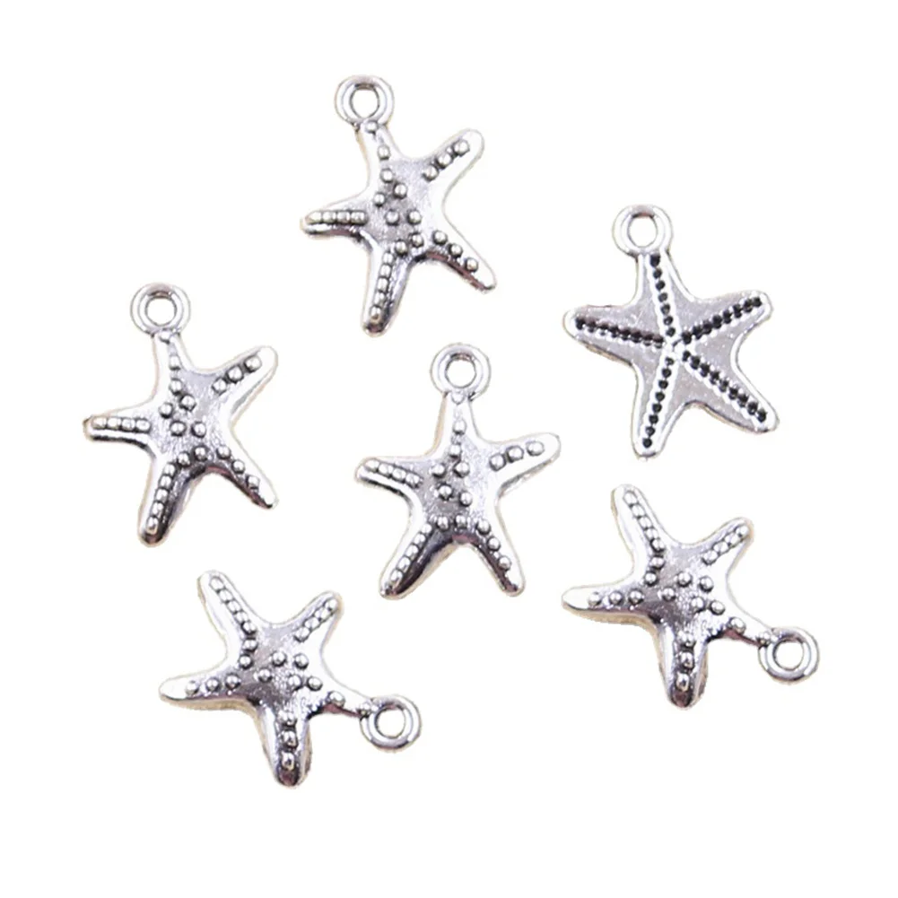 20 stücke Charms Seestern Seestern 18x14mm Antike Silber Farbe Anhänger, Die DIY Handgemachten Tibetischen Finding Schmuck