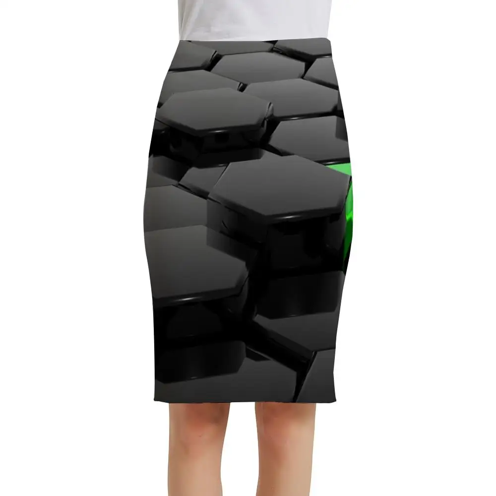 

KYKU Three-Dimensional Skirts Women Geometry 3d Skirt Solid Color Elegant Personality Sundresses Print Skirt