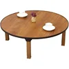 Round Folding Tea Coffee Table, Japanese-Style Low Table, Dining Table,  Small Desk, for Tatami Sitting on The Floor 1