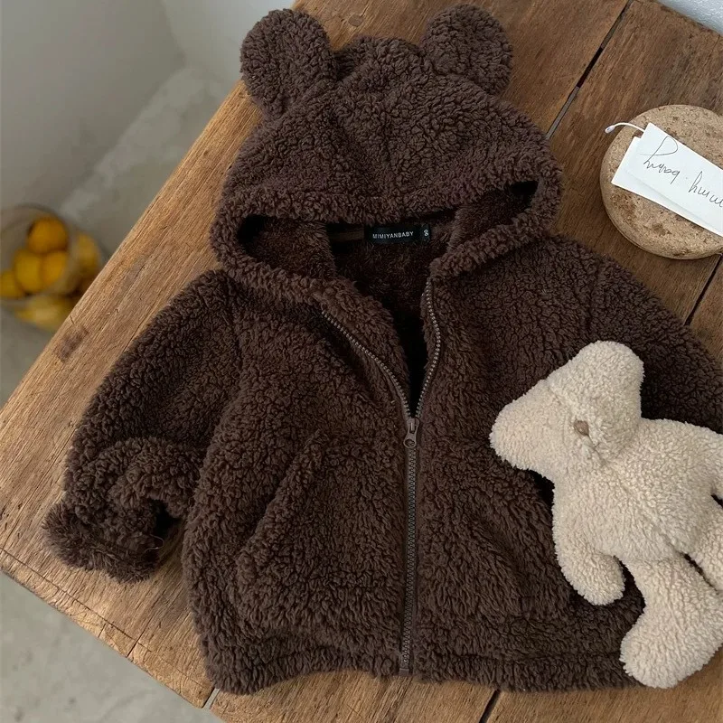 Ircomll New Children Outerwear Baby Long Sleeve Plus Velvet Thick Coat Infant Girl Casual Jacket Toddler Boy Warm Fleece Tops