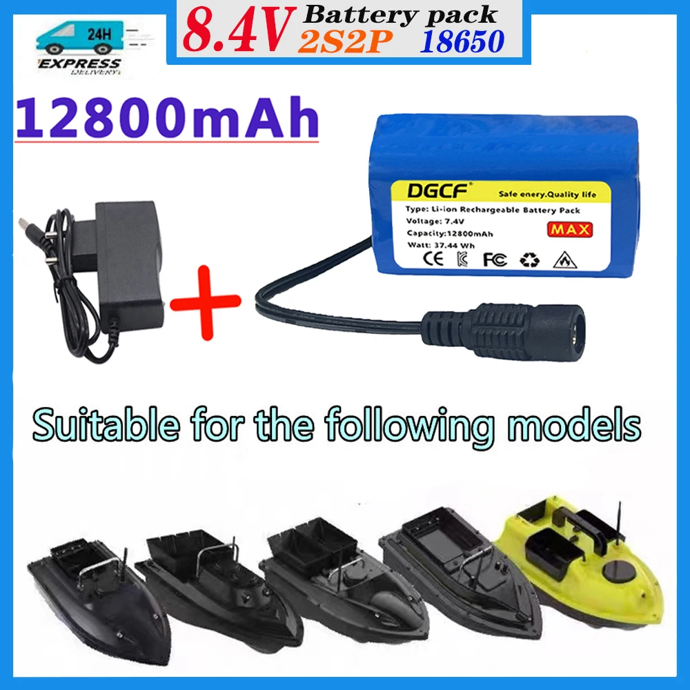 

Batería Lipo mejorada, 7,4 V, 12800mah, T188, 2011-5, T888, V007, H18, C18, Fernbedienung, Angeln, Colonia Boote, Ersatzteile