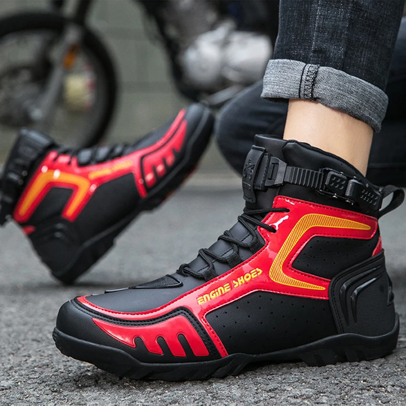 Motorcycle Boots New Men Motos Breathable Anti Slip Riders Boots Motocross Riding Ankle Boots Motorbike Racing Shoes