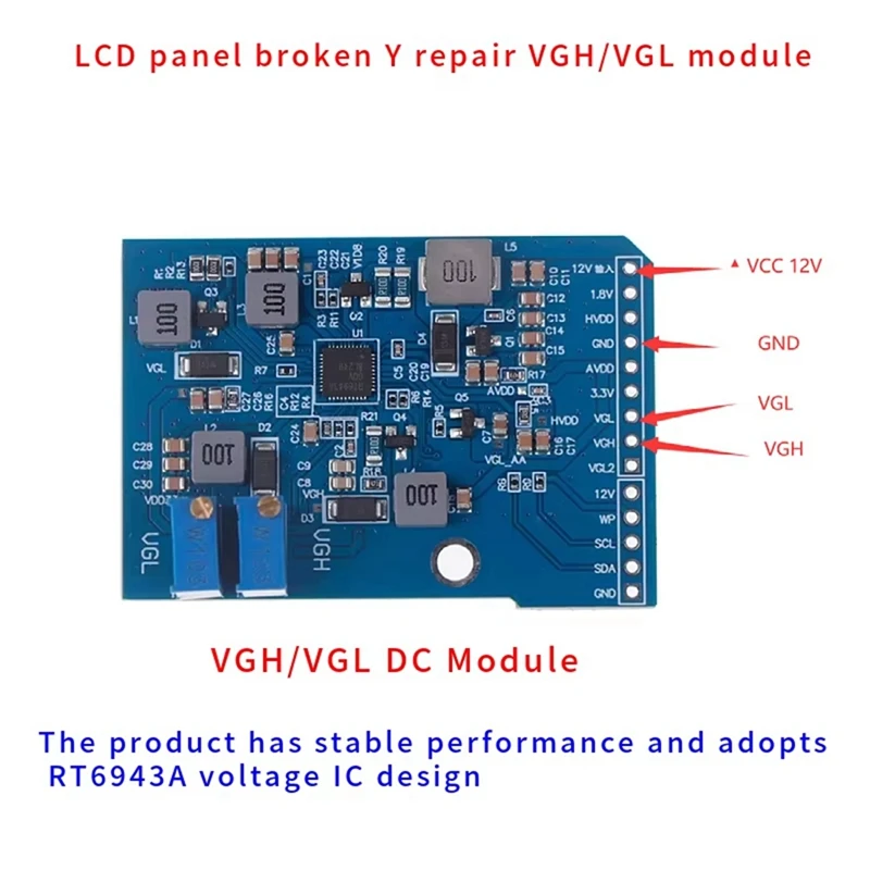 VGH VGL DC Module Repair LCD Panel Broken Y Color Abnormal Horizontal Line LCD Screen Technical Modification DC Board