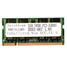 SureSdram – RAM DDR2 SODIMM 2RX8 667 pour ordinateur portable, 2 go, PC2-5300S MHz, 1.8V