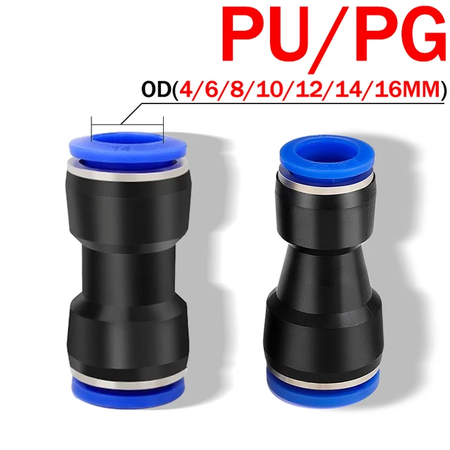 10PCS Pneumatic Fittings Quick Air Connector Hose Fitting Plastic PU PG 4mm 6mm 8mm 10mm 12mm Push Into Tube Pluglug 1