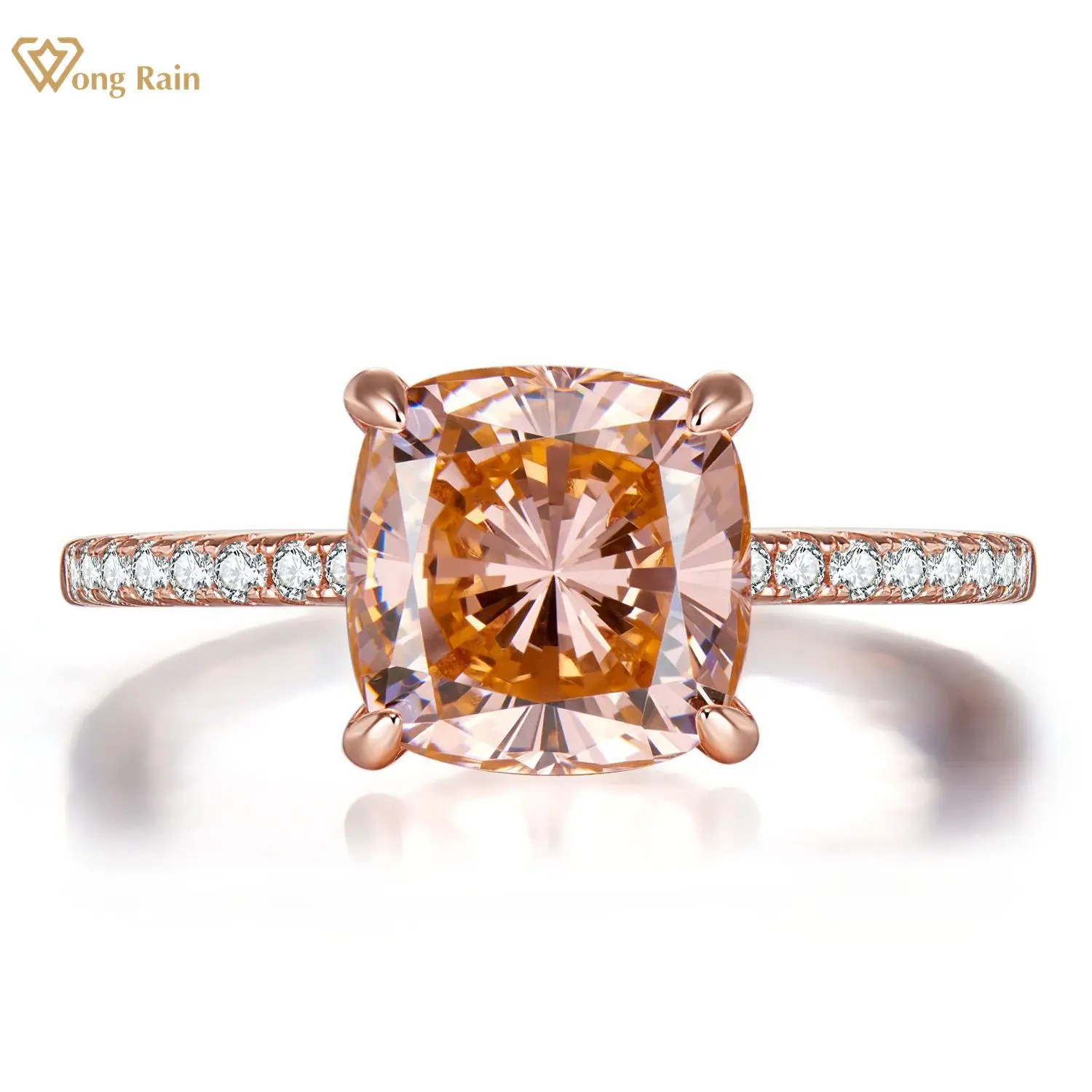 

Wong Rain 100% 925 Sterling Silver Morganite High Carbon Diamonds Gemstone Wedding Engagement Ring Fine Jewelry Wholesale
