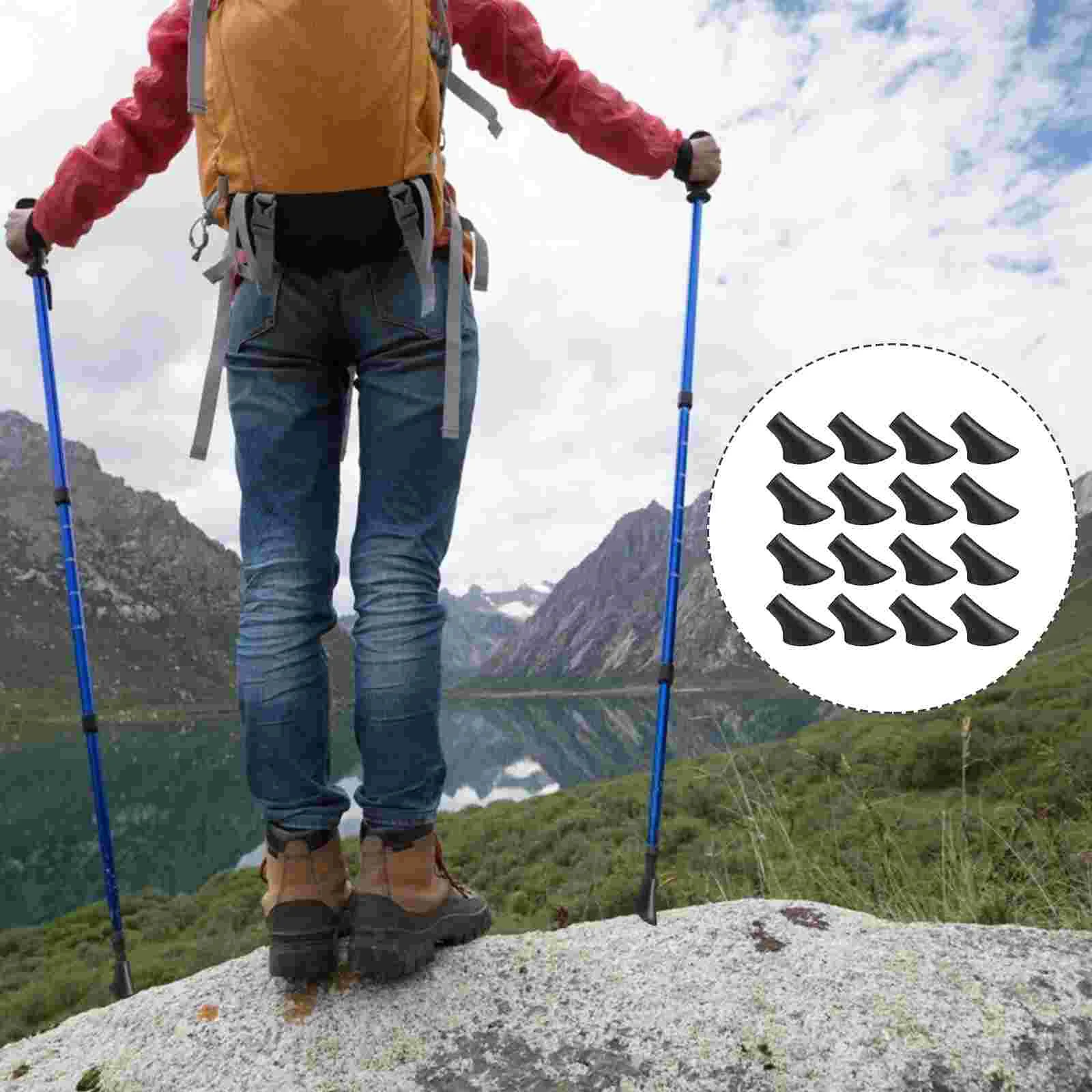 

16 Pcs Trekking Pole Tip Set Parking Stopper Walking Stick Head Protectors Pointy