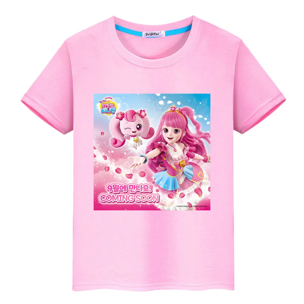

Tini Ping Cartoon T-shirt Casual O-Neck Short Tops Cotton Anime Tees Summer kids clothes y2k boys girl clothes Children clothing