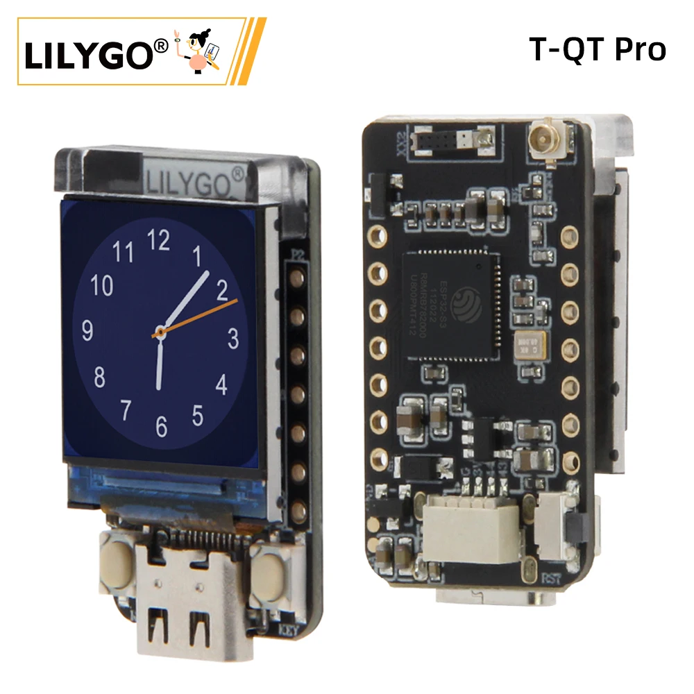 Lilygo® T-qt V1.1 Esp32-s3 Gc9107 0.85 Polegada Display Lcd Módulo Placa de Desenvolvimento Wifi Bluetooth Cor Cheia Ips 128*128 Tela