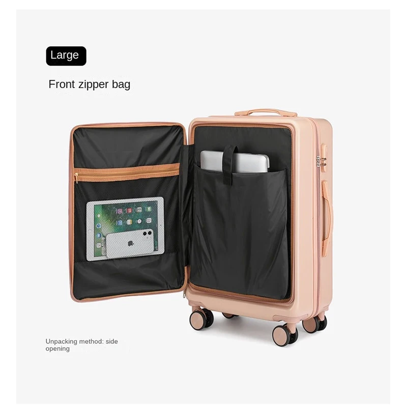 20222426 Inch Travel Suitcase Front Open Cover Multifunctional