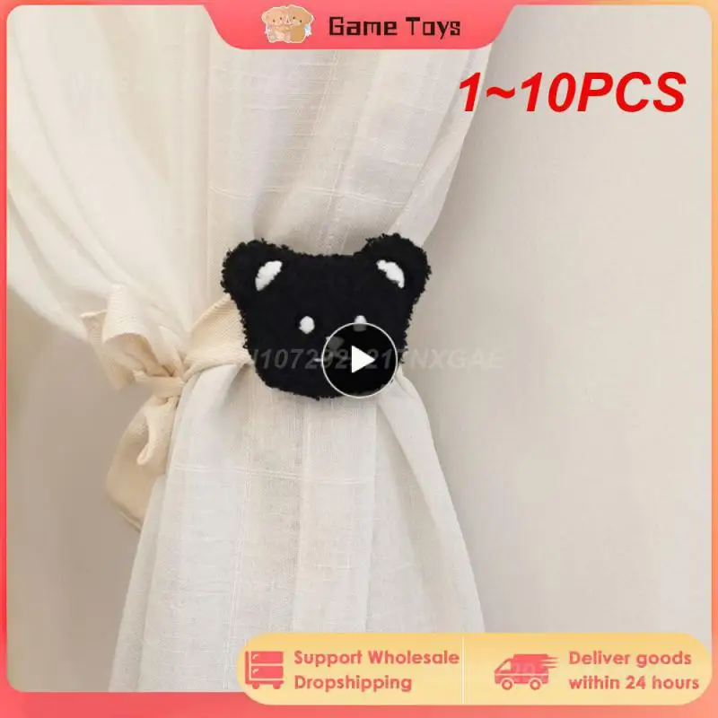 

1~10PCS Cartoon Embroidery Bear Curtain Binding Strap Cotton Tie Rope Curtain Buckle Mosquito net Tie Rope Hoom Decor 82CM