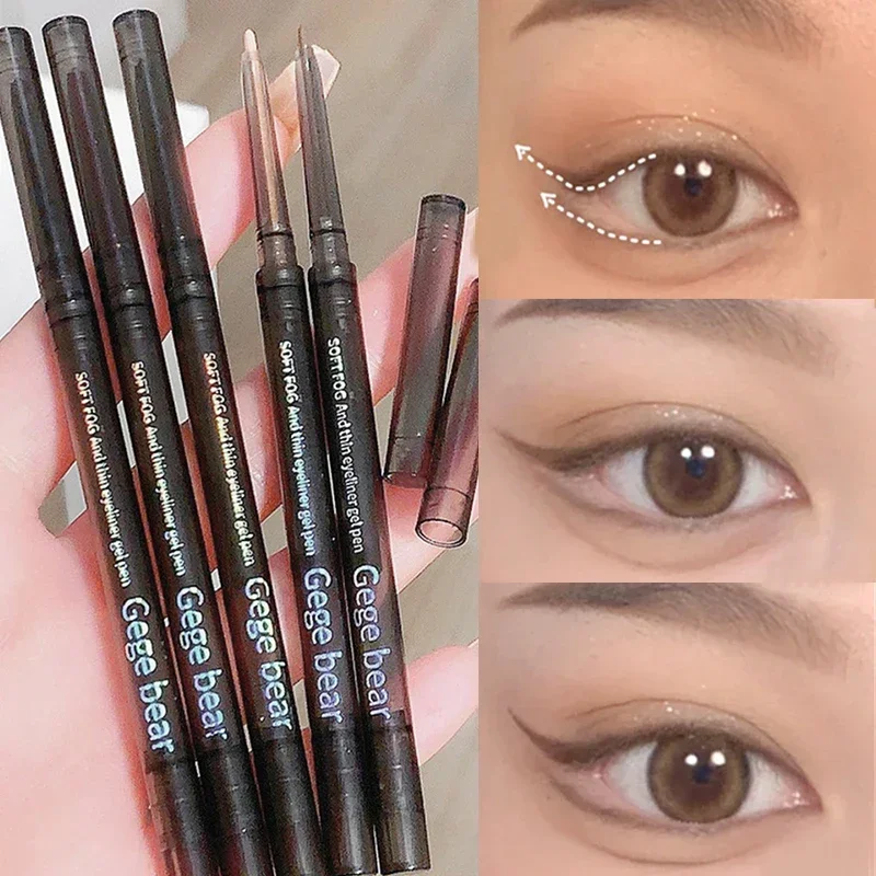 

Heallor водостойкая черная и коричневая подводка для глаз карандаш Лежащая шелковая ручка стойкая гладкая высокопигментная матовая подводка для глаз макияж Bea