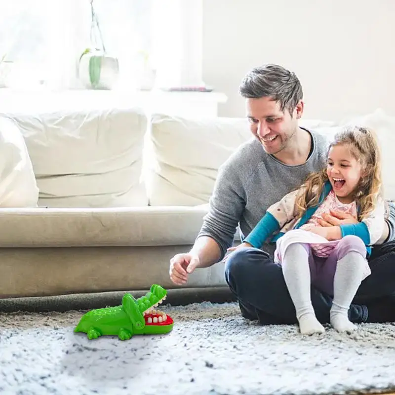 Crocodile piggy bank fingers bites teeth safe kids toy for coin saving and parent-child interaction